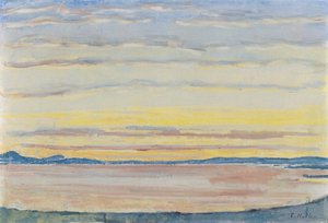 Sunset at Lake Geneva by Ferdinand Hodler